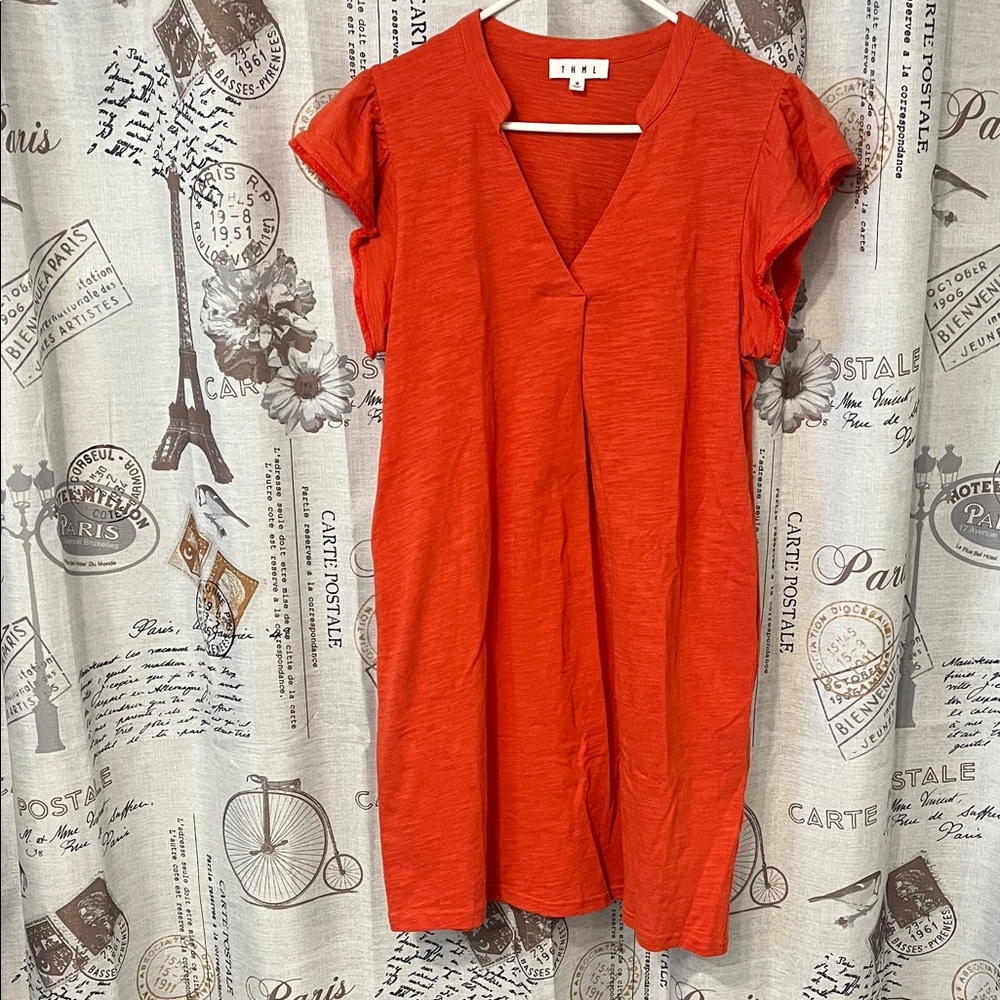 THML Orange Midi Dress